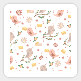 Bird Illustration Pattern Sticker